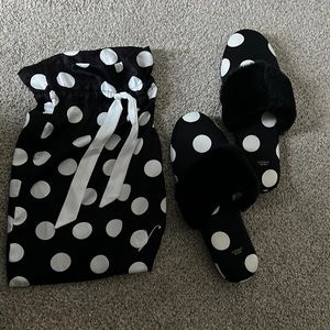NEW Victoria’s Secret signature polka dot satin slippers